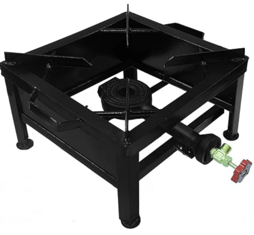 Burner MS Black Color Powder Coating Square Commercial Stove Gas Bhatti Canteen Gas Stove Bhatti (Black; 12 L X 12 B X 8 H Inch) - Image 2